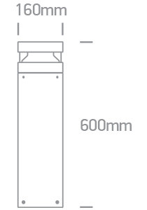 67510A / AN / C antracit LED Bollard 60cm 20w CW IP65 230V