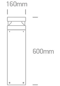 67510A / AN / C antracit LED Bollard 60cm 20w CW IP65 230V