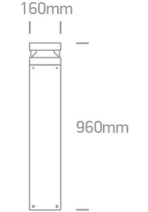 67510b / an / w Anthracite LED Bollard 100cm 20w ww IP65 230V