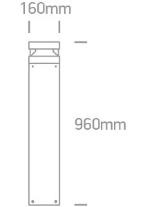 67510b / an / w Anthracite LED Bollard 100cm 20w ww IP65 230V