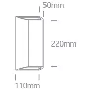 67512 / W / W fehér LED fali fény 8W WW IP65 230V