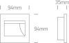 68007 / B / W Fekete COB LED Inbox 1,5W WW 100-240V