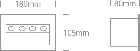 68048 / g / w szürke IP65 LED 4x1W WW 100-240V