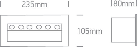 68050 / W / W fehér IP65 LED 6x1W WW 100-240V