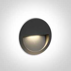   68068 / AN / W Antracit fal süllyesztett LED 3W IP65 sötét fény 100-240V