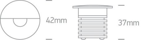 68070 / al / W alumínium IP65 fal / lépés COB LED 1W WW 36DEG 350MA