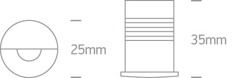 68070A / AL / W alumínium süllyesztett 1W WW IP20 350mA sötét fény
