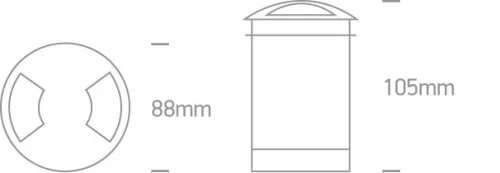 69016 / W Alumínium IP67 Inground LED 3W WW 100-240V