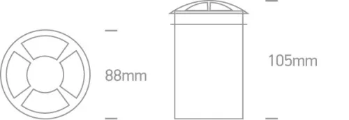 69016A / W Alumínium IP67 INGROUND LED 3W WW 100-240V
