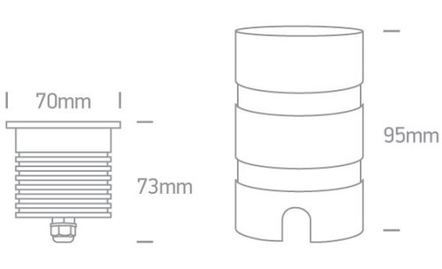 69056b / w Alumínium IP67 INGROOUND COB LED 7W WW 38DEG 24V dc dimple sötét fény