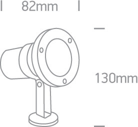 7008A S / Steel316 Spot Gu10 Base / Spike IP65