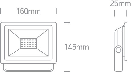 7028cb / b / c fekete LED 30W CW IP65 AC 230V