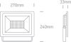 7028CD / B / C fekete LED 100W CW IP65 AC 230V