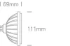 7315GD / w / 45 LED R111 GU10 15W WW 45DEG DIMMBLEBLE 230V