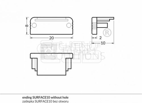 TOPMET végzáró SURFACE10 szürke  