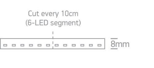 7820V ​​/ W LED szalag 24vdc ww 5m tekercs 4,8W / m IP20 függőleges fény