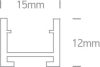 7836 / g fehér négyzet 2m-es profil 12 mm-es csíkokhoz