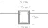 7901tr / b fekete trimless profil 2m 10 mm-es csíkok + fekete pc diffúzor