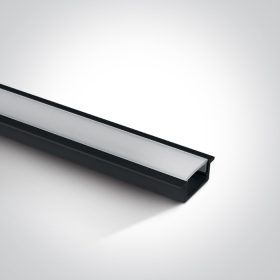   7902R / B fekete süllyesztett profil 2m + db opál diffúzor