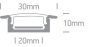 7906R / Al Alu süllyesztett profil 2m 20mm-es szalagokhoz + PC OPAL DIFF