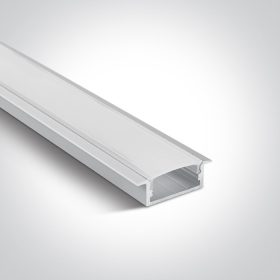   7906R / W fehér süllyesztett profil 2m 20 mm-es csíkokhoz + PC OPAL DIFF