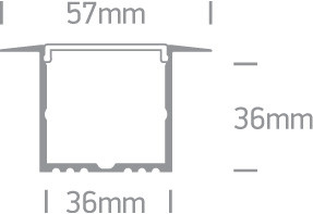 7910R / b / b fekete süllyesztett profil 2m + fekete pc diffúzor