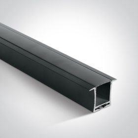   7912R / B / B fekete süllyesztett profil 2m + fekete pc diffúzor