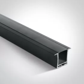   7912R / B / B fekete süllyesztett profil 2m + fekete pc diffúzor