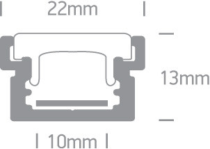 7915R / AL alumínium inground trimless profil 2m IP67