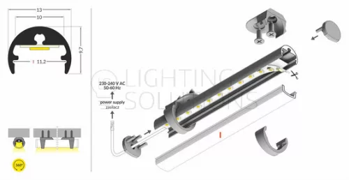 TOPMET LED profil TOPMET PEN8 I 1000 mm eloxált