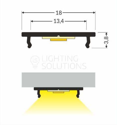 TOPMET LED profil FIX12 2000 mm eloxált