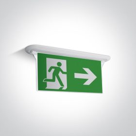  89406R / W Fehér süllyesztett vészhelyzeti LED 1W IP44 M3 HRS 230V