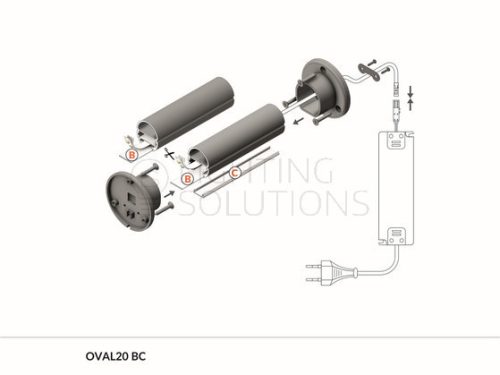 TOPMET LED profil OVAL20 BC 1000 mm eloxált