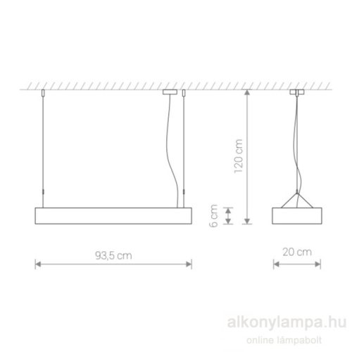 Soft LED Nowodvorski 9544 függeszték, 2x16W 2800lm, fehér, 3000K
