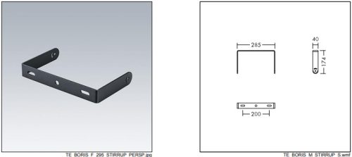 Thorn BORIS STIRRUP S (1 PC), Rögzítőkengyel falra/mennyezetre szereléshez (1 db.) BORIS 300 lámpákhoz