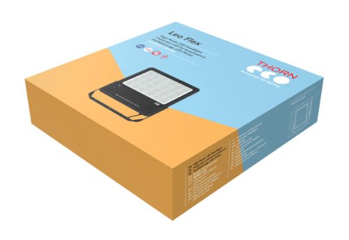 Thorn LEO FLEX IP66 300W 840 PC, 40.000lm 4000K, 3 fokozatban kapcsolható fényáramú, aszimmetrikus IP66 IK08 LED fényvető, beépített szürkület kapcsolóval, 1m kábellel (Élettartam 50 000 óra L80)