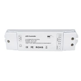   Elmark RF dimmer vevő, RGB(W) szalagokhoz, 4-csatornás, nyomógombbal illetve távirányítóval vezérelhető