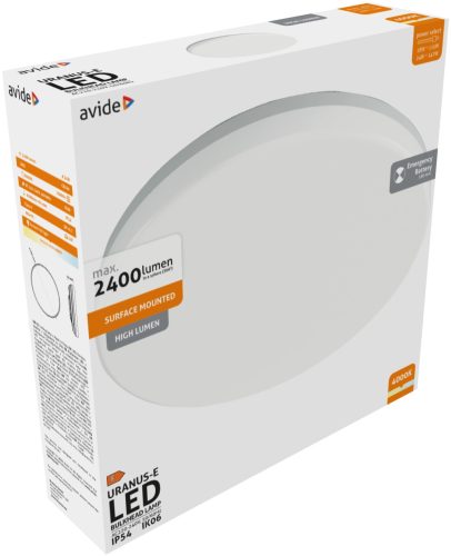Avide Cseppálló Mennyezeti Lámpa Uranus Kerek IP54 18/24W NW 4000K Inverterrel