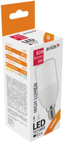 Avide LED Bright Stick izzó T37 8W E14 NW 4000K