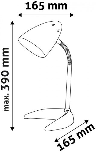 Avide Basic Asztali Lámpa C Talpú Fekete + LED fényforrás