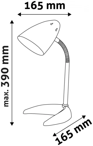 Avide Basic Asztali Lámpa C Talpú Fekete + LED fényforrás