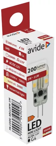 Avide Led 2W G4 160° Ww 3000K