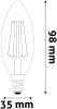 Avide LED Filament Candle 6W E14 360° WW 2700K High Lumen
