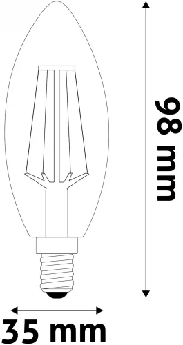 Avide LED Filament Candle 6W E14 360° WW 2700K High Lumen