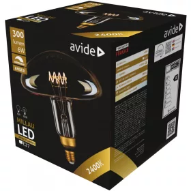   Avide LED Jumbo Filament Millau 200x210mm Amber 6W E27 2400K Dimmable