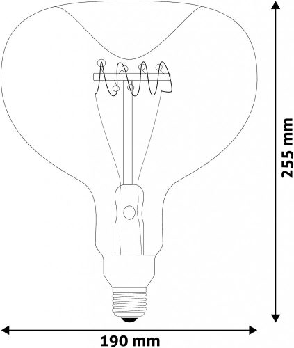 Avide LED Jumbo Filament Eshima 190x255mm Smoky 6W E27 2400K Dimmable, fényerőszabályozható