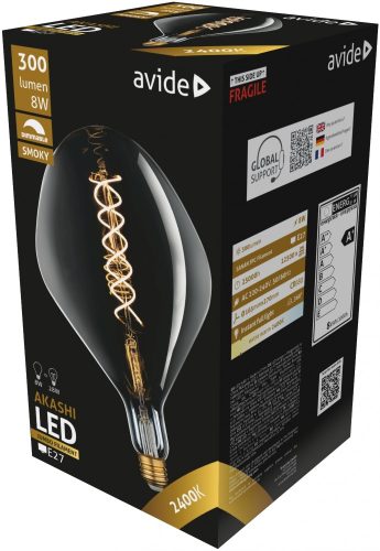 Avide LED Jumbo Filament Akashi 160x270mm Smoky 8W E27 2400K Dimmable, fényerőszabályozható