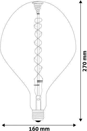 Avide LED Jumbo Filament Akashi 160x270mm Smoky 8W E27 2400K Dimmable, fényerőszabályozható