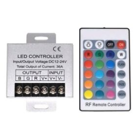   Avide RGB Led Szalag vezérlő,12V 432W, 24 Gombos Rádiófrekvenciás Távirányítóval