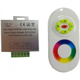   Avide RGB Led Szalag vezérlő, 12V 216W, 5 Gombos Rádiófrekvenciás Érintőpaneles Távirányítóval